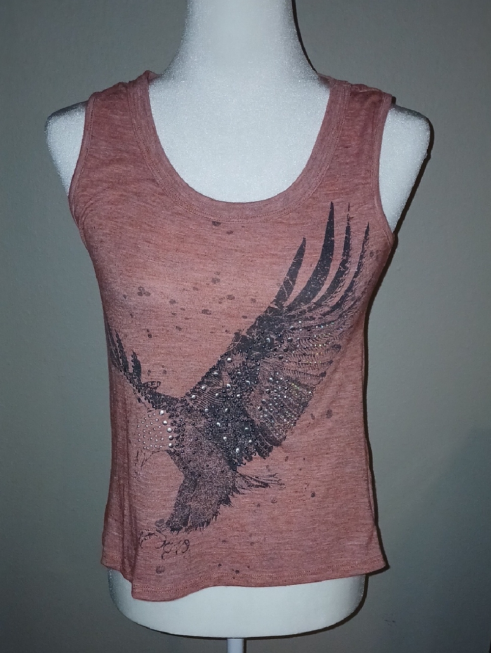 Papaya Rust Eagle Graphic Tank Top